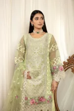 Selene by Adan’s Libas Stitched Embroidered Organza 3PC | Pearl - Patel Brothers NX 8
