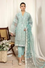 Selene by Adan’s Libas Stitched Embroidered Organza 3PC | Sapphire - Patel Brothers NX 7