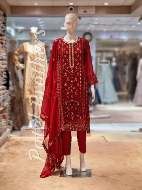 Agha Noor 3pc Chiffon Embroidered Suit ’23 | S102 - Patel Brothers NX 13