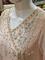 Agha Noor 3pc Chiffon Embroidered Suit ’23 | S102 - Patel Brothers NX 9