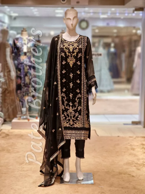 Agha Noor 3pc Chiffon Embroidered Suit ’23 | S103 - Patel Brothers NX 12