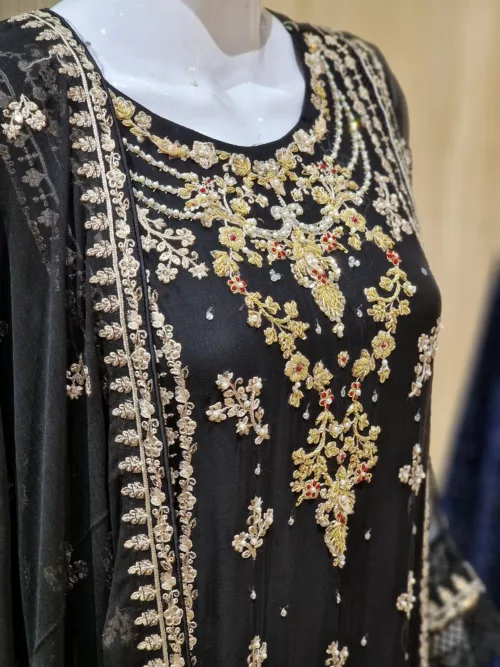 Agha Noor 3pc Chiffon Embroidered Suit ’23 | S104 - Patel Brothers NX 2