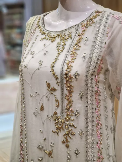 Agha Noor 3pc Chiffon Embroidered Suit ’23 | S107 - Patel Brothers NX 2