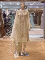 Agha Noor 3pc Chiffon Embroidered Suit ’23 | S110 - Patel Brothers NX 7