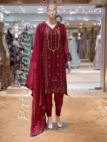 Agha Noor 3pc Chiffon Embroidered Suit ’23 | S109 - Patel Brothers NX 7