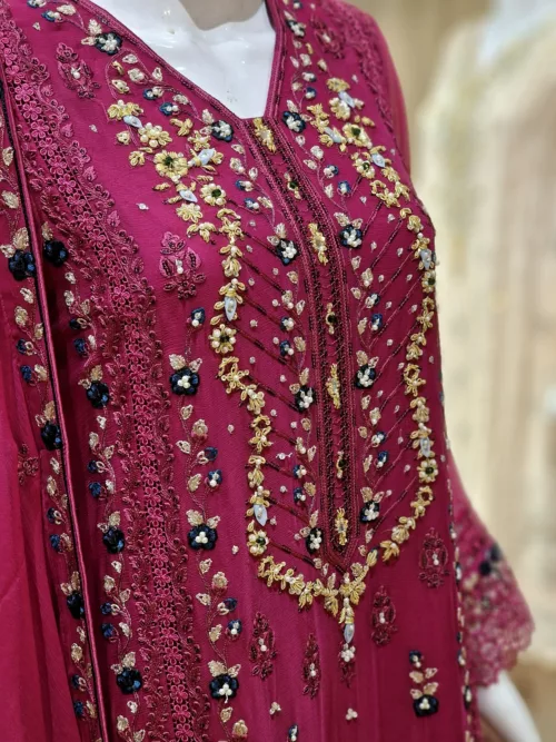 Agha Noor 3pc Chiffon Embroidered Suit ’23 | S109 - Patel Brothers NX 2