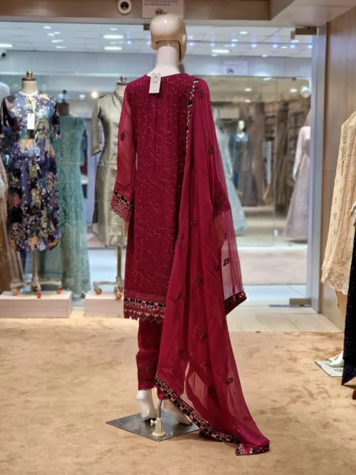 Agha Noor 3pc Chiffon Embroidered Suit ’23 | S109 - Patel Brothers NX 3