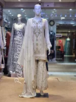 Agha Noor 3pc Chiffon Embroidered Suit ’23 | S207 - Patel Brothers NX 7