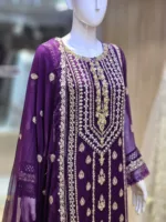 Agha Noor 3pc Chiffon Embroidered Suit ’23 | S206 - Patel Brothers NX 7