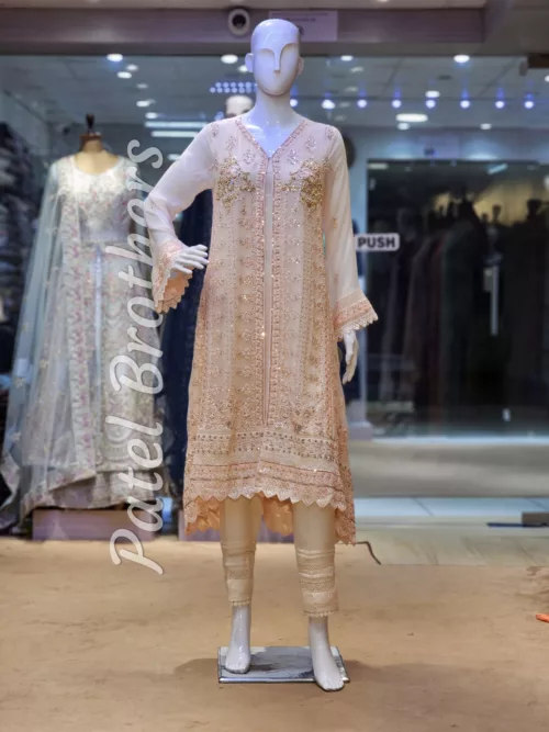Agha Noor 3pc Chiffon Embroidered Suit ’23 | S203 - Patel Brothers NX 3