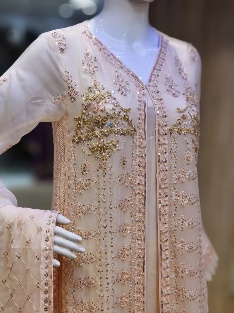 Agha Noor 3pc Chiffon Embroidered Suit ’23 | S203 - Patel Brothers NX 4