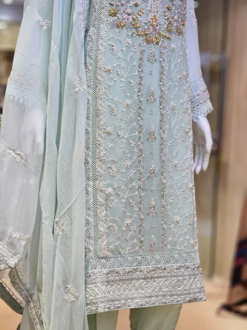 Agha Noor 3pc Chiffon Embroidered Suit ’23 | S208 - Patel Brothers NX 4