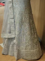 Light Blue Silver Zari Embroidered Bridal Lehenga SZL5134 - Patel Brothers NX 11