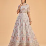 Dark-Gray Heavy Embroidered Tale Style Bridal Gown | BRD451563 - Patel Brothers NX 24