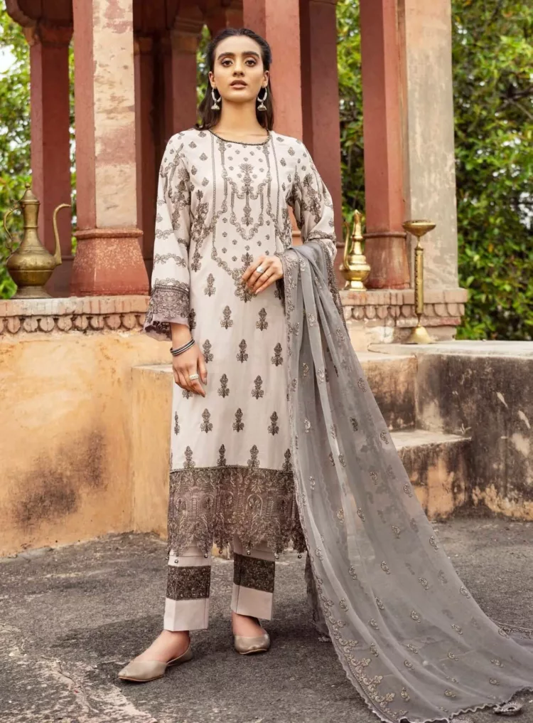 Andaaz by Zarif Embroidered Lawn Suit ZL-09 Gulshan - Patel Brothers NX 4