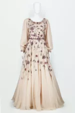 Light Peach 3d Handwork Turkish Style Bridal Gown | BRD546 - Patel Brothers NX 7
