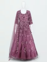 Purpureus Pink 3d Handwork Western Style Bridal Gown | BRD647 - Patel Brothers NX 8