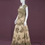 Gold and Cherry Red Indo-western Style Bridal Gown | BRD749 - Patel Brothers NX 18