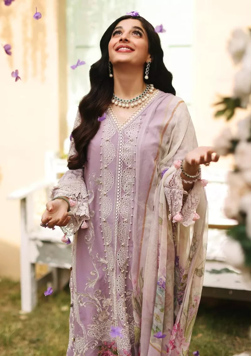 Elaf Festive Luxury Lawn 2022 | 22ELF-8 Lilac - Patel Brothers NX 12