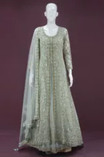 Pistachio Green Zordosi Handwork Two Piece Tale Style Bridal Gown | BRD528 - Patel Brothers NX 7