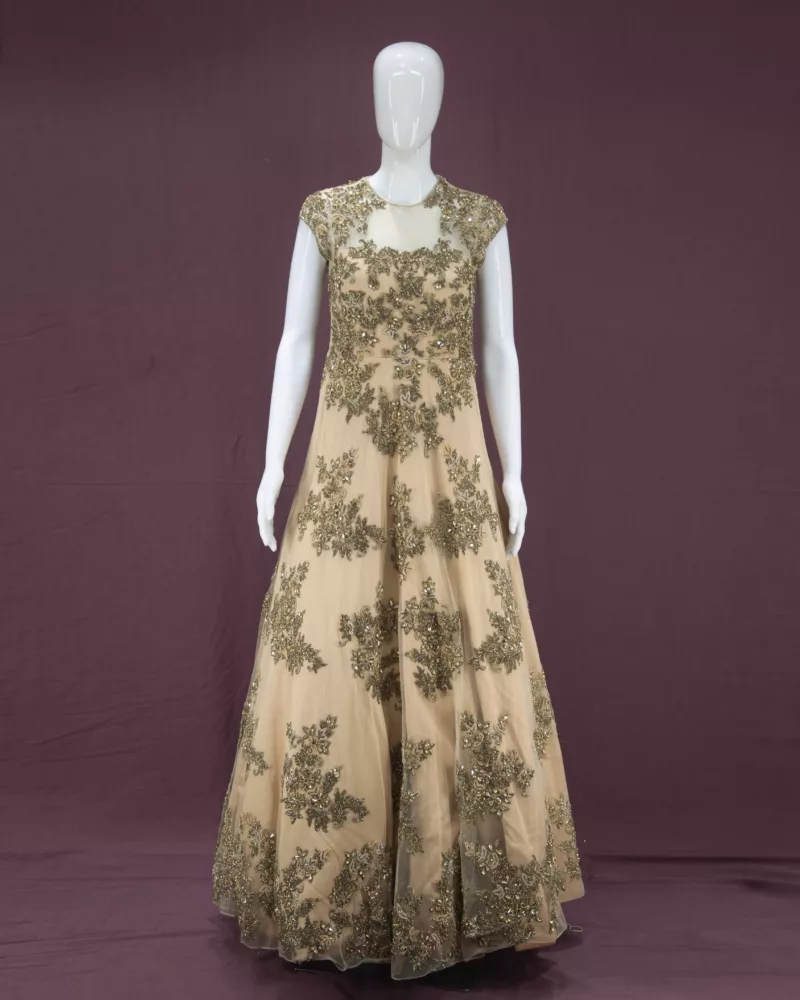 Heavy Handwork Western Style Bridal Gown | BRD546 - Patel Brothers NX 3