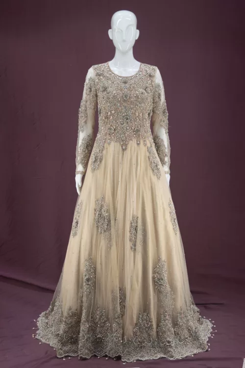 Gold Heavy Embroidered Two Piece Tale Style Bridal Gown | BRD739 - Patel Brothers NX 13