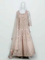 Pastel Pink Heavy Handwork Kali Style Bridal Gown | BRD725 - Patel Brothers NX 8