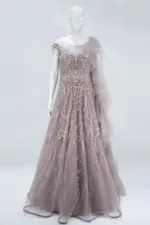 Lemonade Crepe Pink 3d Handwork Western Style Bridal Gown | BRD381 - Patel Brothers NX 7