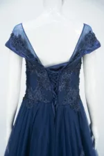 Navy Blue 3d Handwork Western Style Bridal Gown | BRD363 - Patel Brothers NX 12
