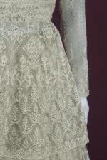 Pearl White Indo-western Style Bridal Gown | BRD525 - Patel Brothers NX 11