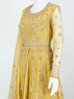 Mustard Yellow Indo-western Style Bridal Gown | BRD538 - Patel Brothers NX 8