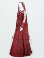 Crimson Red Heavy Embroidered Lehenga Style Bridal Gown | BRD625 - Patel Brothers NX 8