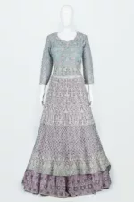 Mist-Gray & Royal Purple Indo-western Tale Style Bridal Gown | BRD633 - Patel Brothers NX 8