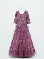 Purpureus Pink 3d Handwork Western Style Bridal Gown | BRD647 - Patel Brothers NX 11