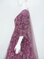 Purpureus Pink 3d Handwork Western Style Bridal Gown | BRD647 - Patel Brothers NX 12