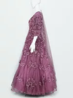 Purpureus Pink 3d Handwork Western Style Bridal Gown | BRD647 - Patel Brothers NX 10