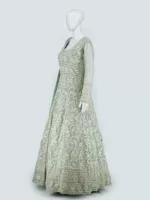 Pastel Green Heavy Embroidered Lakhnavi Bridal Gown | BRD709 - Patel Brothers NX 12