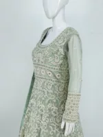 Pastel Green Heavy Embroidered Lakhnavi Bridal Gown | BRD709 - Patel Brothers NX 11
