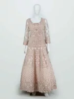 Pastel Pink Heavy Handwork Kali Style Bridal Gown | BRD725 - Patel Brothers NX 12