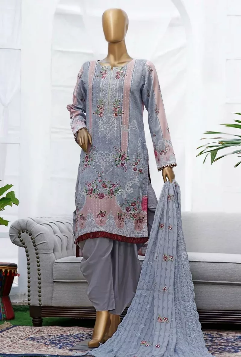 Oriental Iris Chiffon Embroidered Dupatta Unstitched Collection D-1049-A - Patel Brothers NX 4