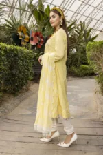Rib-Lawn Fabric with Embroidered Qos-e-Qaza (Spring Edition’23) RJ03 - Patel Brothers NX 9