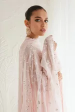 Shell Pink-4pc Chiffon Embroidered Suit By Cross Stitch - Patel Brothers NX 14
