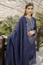 Self Jacquard Fabric with Embroidered Qos-e-Qaza (Spring Edition’23) RJ05 - Patel Brothers NX 8