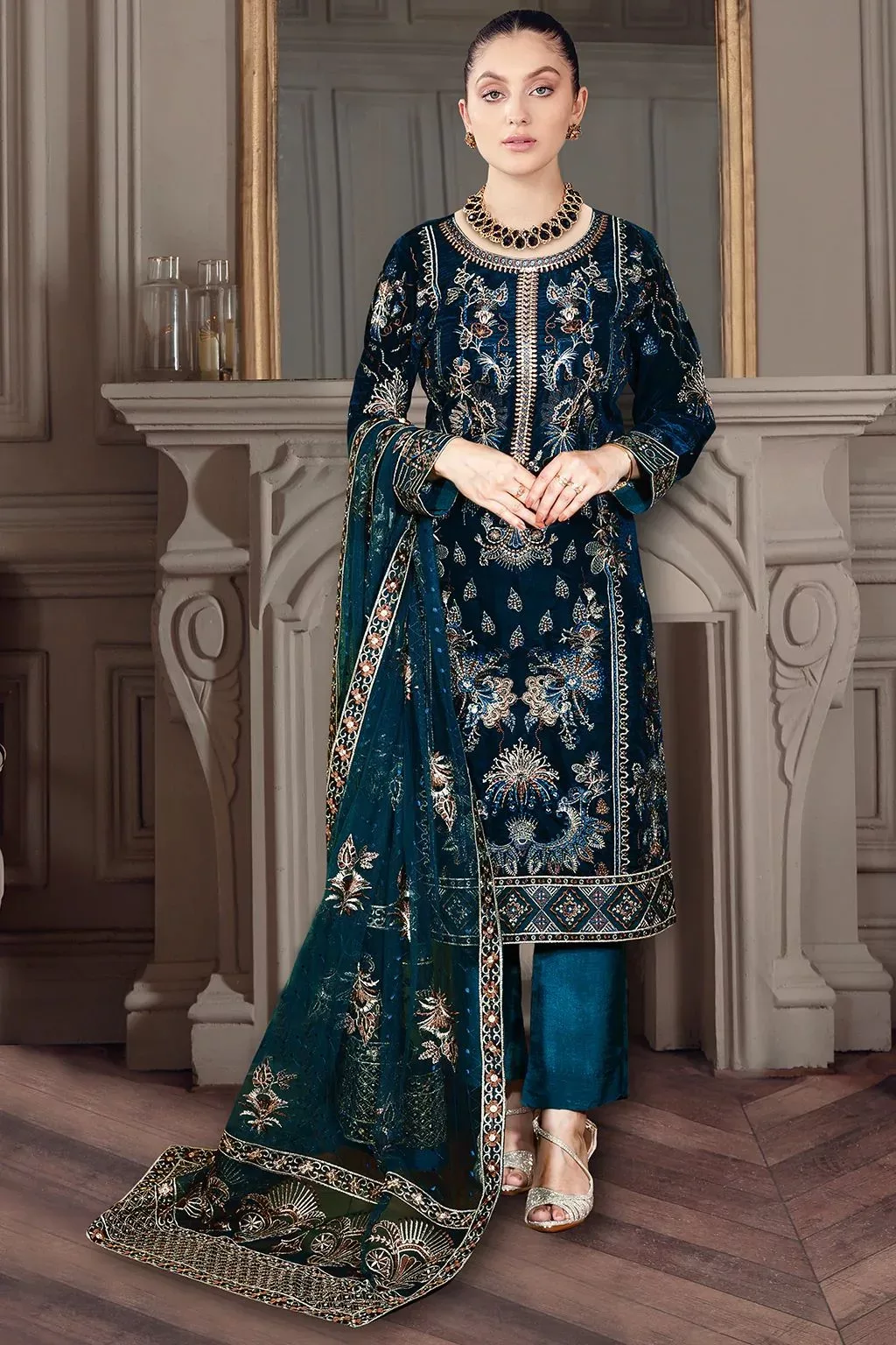 Ramsha Velvet With Extra Handwork | V-401 Rama - Patel Brothers NX 3 Ramsha Velvet With Extra Handwork | V-401 Rama - Patel Brothers NX 3