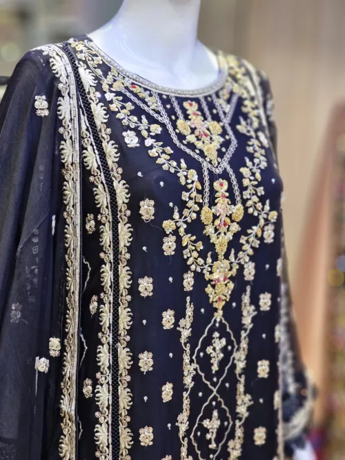 Agha Noor 3pc Chiffon Embroidered Suit ’23 | S204 - Patel Brothers NX 3