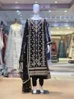 Agha Noor 3pc Chiffon Embroidered Suit ’23 | S204 - Patel Brothers NX 9