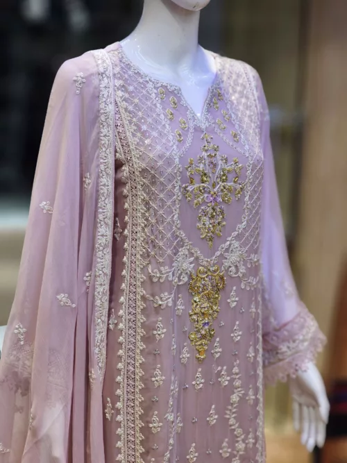 Agha Noor 3pc Chiffon Embroidered Suit ’23 | S205 - Patel Brothers NX 2