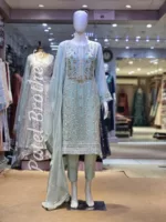Agha Noor 3pc Chiffon Embroidered Suit ’23 | S208 - Patel Brothers NX 7