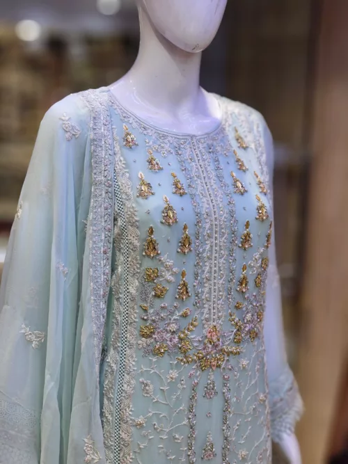 Agha Noor 3pc Chiffon Embroidered Suit ’23 | S208 - Patel Brothers NX 2