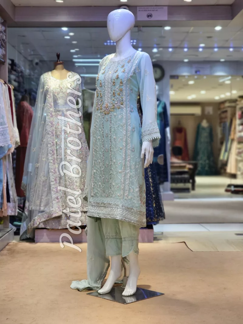 Agha Noor 3pc Chiffon Embroidered Suit ’23 | S208 - Patel Brothers NX 5